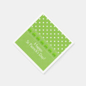 Serviette En Papier Vert, points et Shamrocks (Coin)