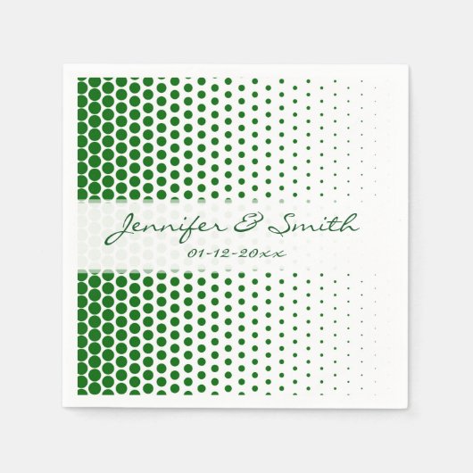 Serviette En Papier Vert Pois Moderne Blanc (Devant)