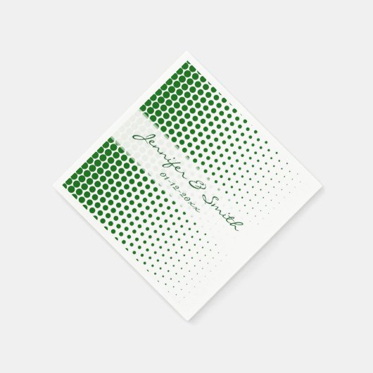 Serviette En Papier Vert Pois Moderne Blanc (Coin)