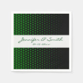 Serviette En Papier Vert Pois moderne Noir (Devant)