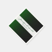 Serviette En Papier Vert Pois moderne Noir (Coin)