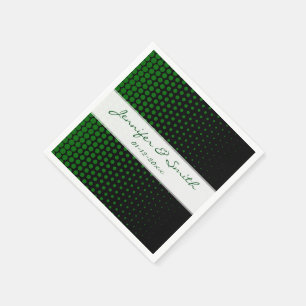 Serviette En Papier Vert Pois moderne Noir