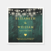 Serviette En Papier Vert Rustique Boho Boho Barne Éclairage Mariage (Devant)