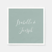 Serviette En Papier Vert sage | Napkins Mariage (Devant)