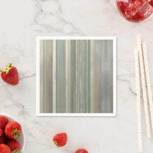 Serviette En Papier Vert Sauge Bleu Poussiéreux Taupe Gris Rayure Ferm