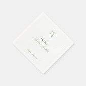 Serviette en papier vert sauge classique pour douc (Coin)