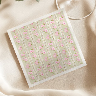 Serviette En Papier Vert Sauge Floral Vintage