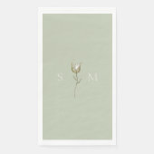 Serviette En Papier Vert Sauge Monogramme (Devant)