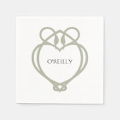 Serviette En Papier Vert sauge Nœud d'amour Cygne celtique irlandais N (Devant)