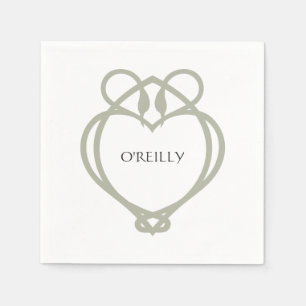 Serviette En Papier Vert sauge Nœud d'amour Cygne celtique irlandais N