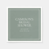 Serviette En Papier Vert sauge poussiéreux | Mariage classique (Devant)