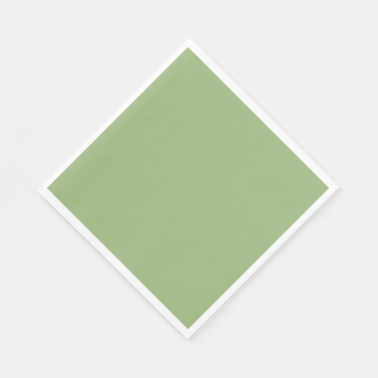 Serviette En Papier Vert sauge uni solide (Coin)