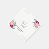 Serviette En Papier Vert simple surface | Mariage floral rose pâle (Coin)