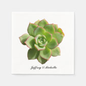 Serviette En Papier Vert Succulent Personnalisé (Devant)