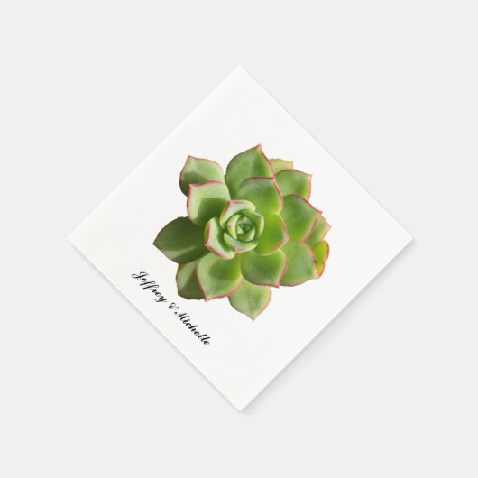 Serviette En Papier Vert Succulent Personnalisé (Coin)