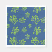 Serviette En Papier Vert tortue sur bleu (Devant)