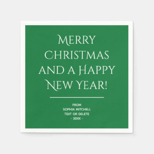 Serviette En Papier Vert traditionnel - Joyeuses serviettes de Noël