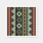 Serviette En Papier Vert tribal du sud-ouest (Devant)