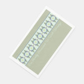 Serviette En Papier Vert Turquoise bleu floral (Coin)
