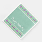 Serviette En Papier Vert turquoise Et Violet (Coin)