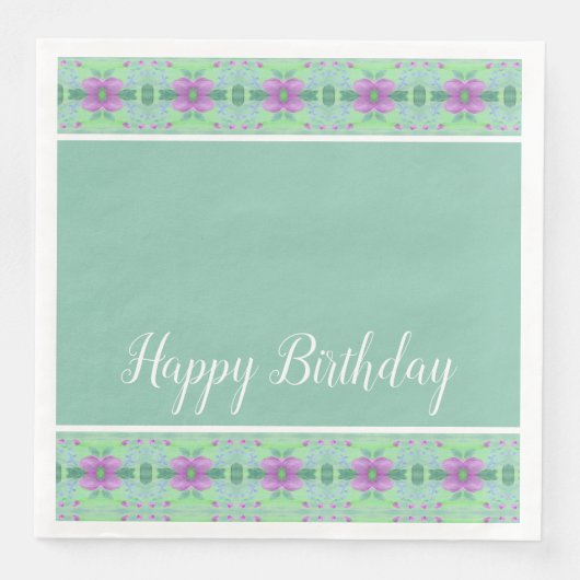 Serviette En Papier Vert turquoise Et Violet (Devant)