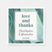 Serviette En Papier Vert turquoise - Mariage d'âge de la géoode d'arge (Devant)