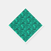 Serviette En Papier vert turquoise motif floral clair (Coin)