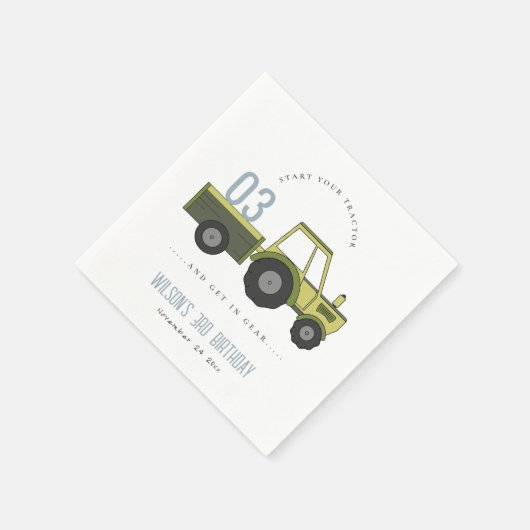 Serviette En Papier Vert Vert Vert Ferme Tracteur Enfants N'importe qu (Coin)