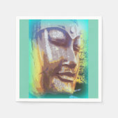 Serviette En Papier Vert visage bouddha (Devant)