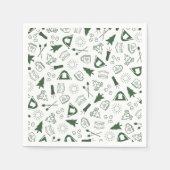 Serviette en papier verte Camp Bachelorette (Devant)