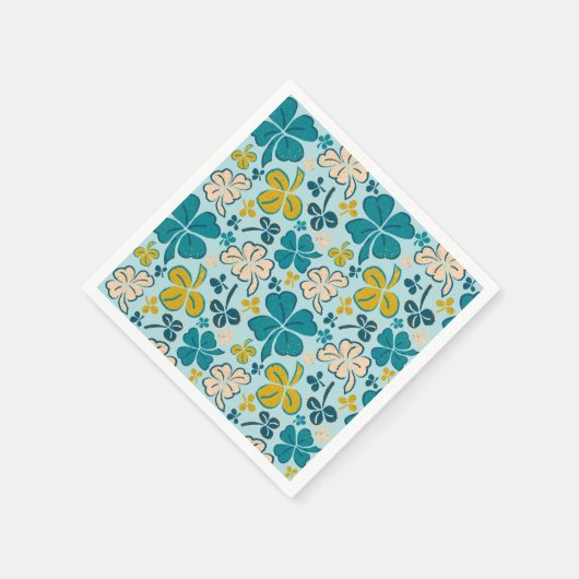 Serviette En Papier Verte Lucky Shamrock Clover Saint Patrick`s Day (Coin)