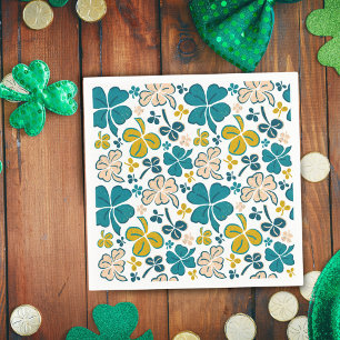 Serviette En Papier Verte Lucky Shamrock Clover Saint Patrick`s Day