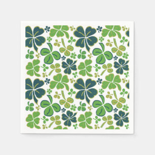 Serviette En Papier Verte Lucky Shamrock Clover Saint Patrick`s Day