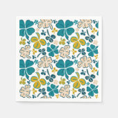 Serviette En Papier Verte Lucky Shamrock Clover Saint Patrick`s Day (Devant)