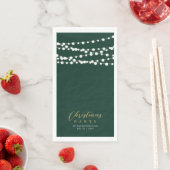 Serviette En Papier Verte or String éclaire Élégant Noël (En situation)