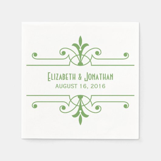 Serviette En Papier Verte v2 Fancy Papier d'ornement serviettes (Devant)