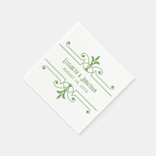Serviette En Papier Verte v2 Fancy Papier d'ornement serviettes (Coin)