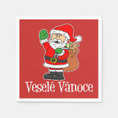 Serviette En Papier Vesele Vanoce Tchèque Noël Père Noël (Rouge) (Devant)