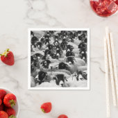 Serviette En Papier Vestige de mouton noir et blanc (En situation)