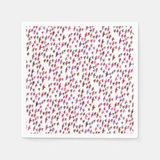 Serviette En Papier Vestige d'oiseaux en rose et pourpre