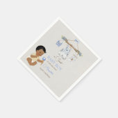 Serviette En Papier Vêtements de bébé Baby shower de garçon bleu ivoir (Coin)