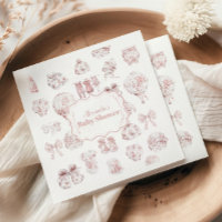 Vêtements Roses Toile De Jouy Baby shower