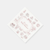 Serviette En Papier Vêtements Roses Toile De Jouy Baby shower (Coin)