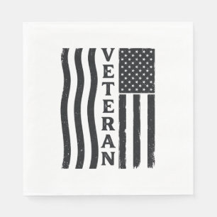 Serviette En Papier Vétéran Drapeau Américain Vintage Vector Design de