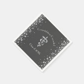 Serviette En Papier Veterinarian Graduation Grey Silver (Coin)