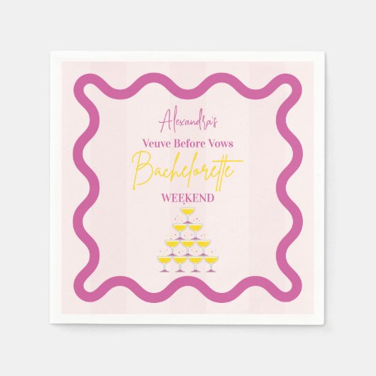 Serviette En Papier Veuve Avant Vows Bachelorette Week-end (Devant)