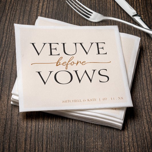 Serviette En Papier Veuve Avant Vows Tan Fête des mariées Brown