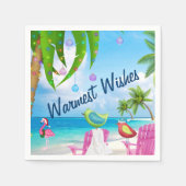 Serviette En Papier Veux les plus chauds mignons Oiseaux Plage Fête de (Devant)