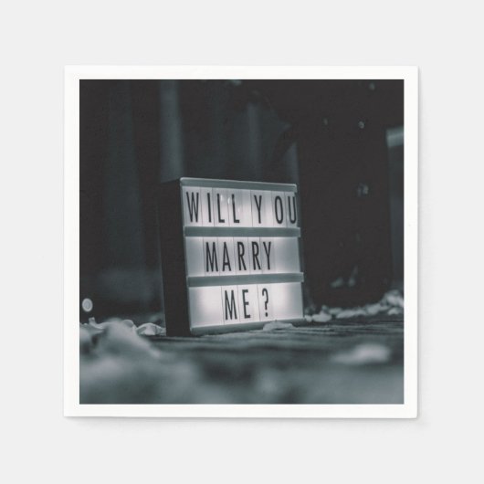 Serviette En Papier Veux-Tu M'Épouser ? Proposition de mariage romanti (Devant)