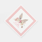 Serviette En Papier Viandes florales de lapin Pâques (Coin)
